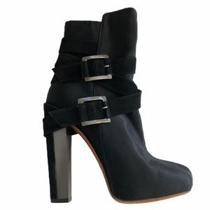Brian Atwood Hidden Platform Buckle Zipper Booties